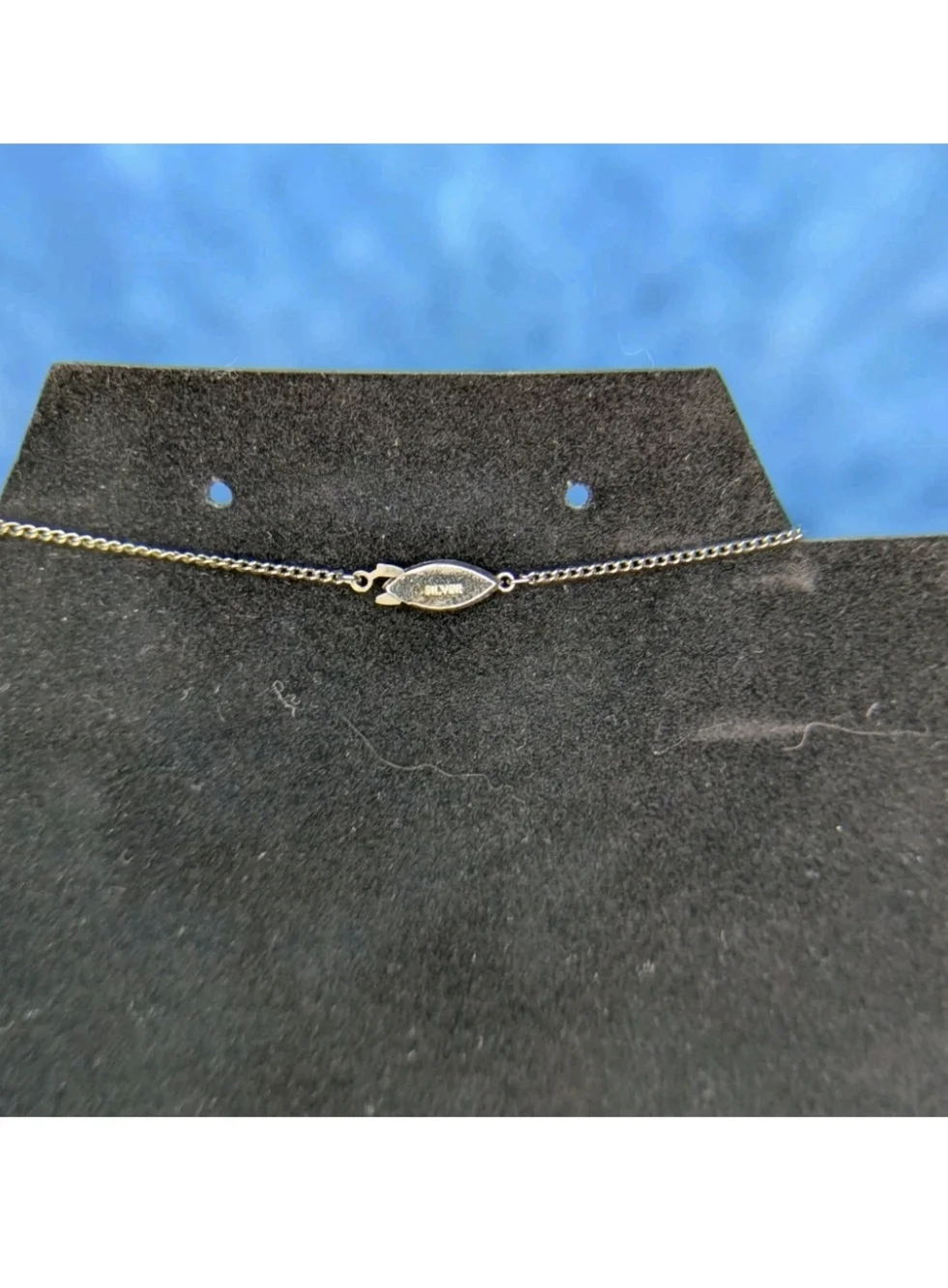 Vintage 60s Japanese Estate Necklace Stamped Silver With Gemstone Pendant
